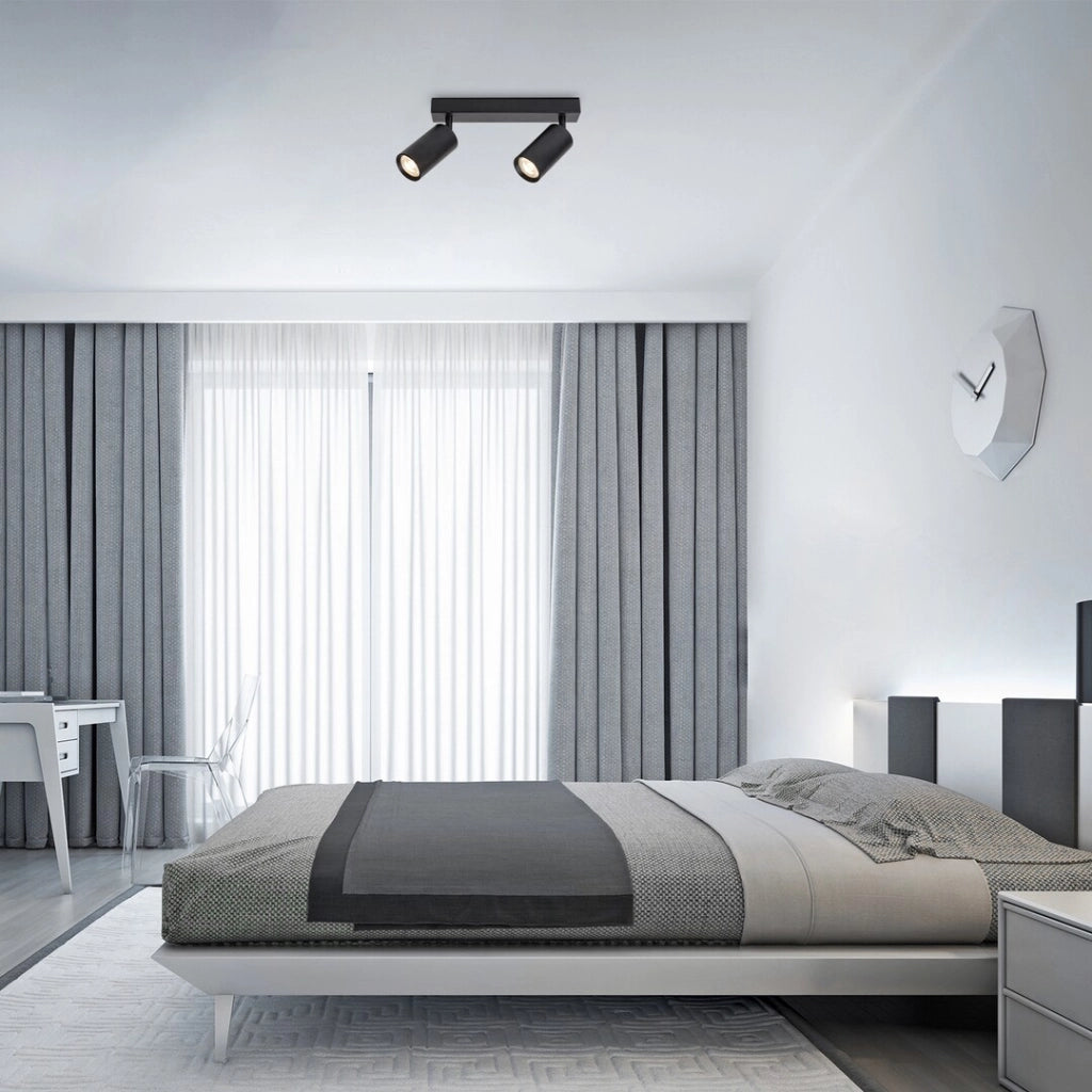 Faretto parete/soffitto nero GU10 2x25W Solo Rabalux