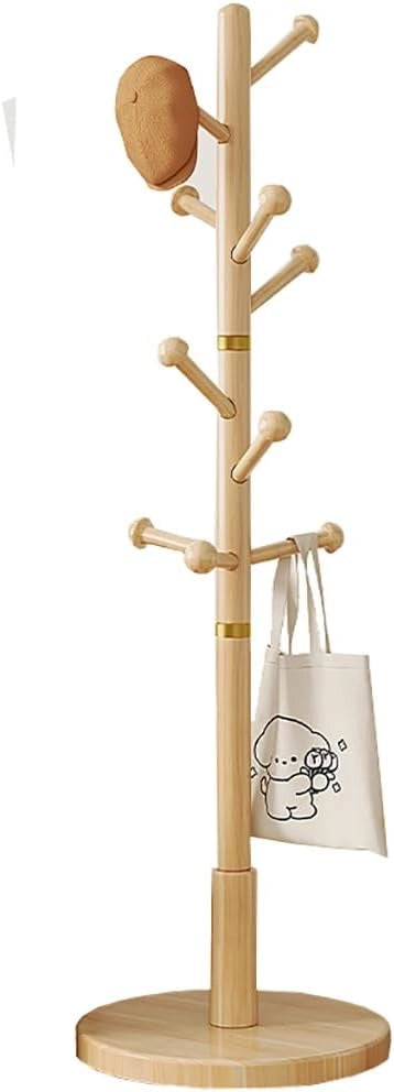 Appendiabiti in Legno a Forma di Albero, Indipendente, Semplice Appendiabiti, Appendiabiti Creativo alla Moda, Appendiabiti da Pavimento con 10 Ganci, per Camera da Letto, corridoio, Ingress