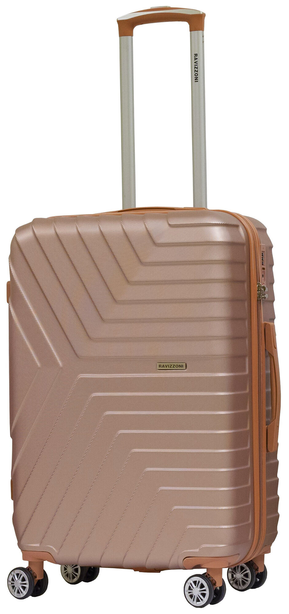 Set 3 Valigie Trolley Rigide in ABS 4 Ruote TSA Ravizzoni Calipso Golden Rose