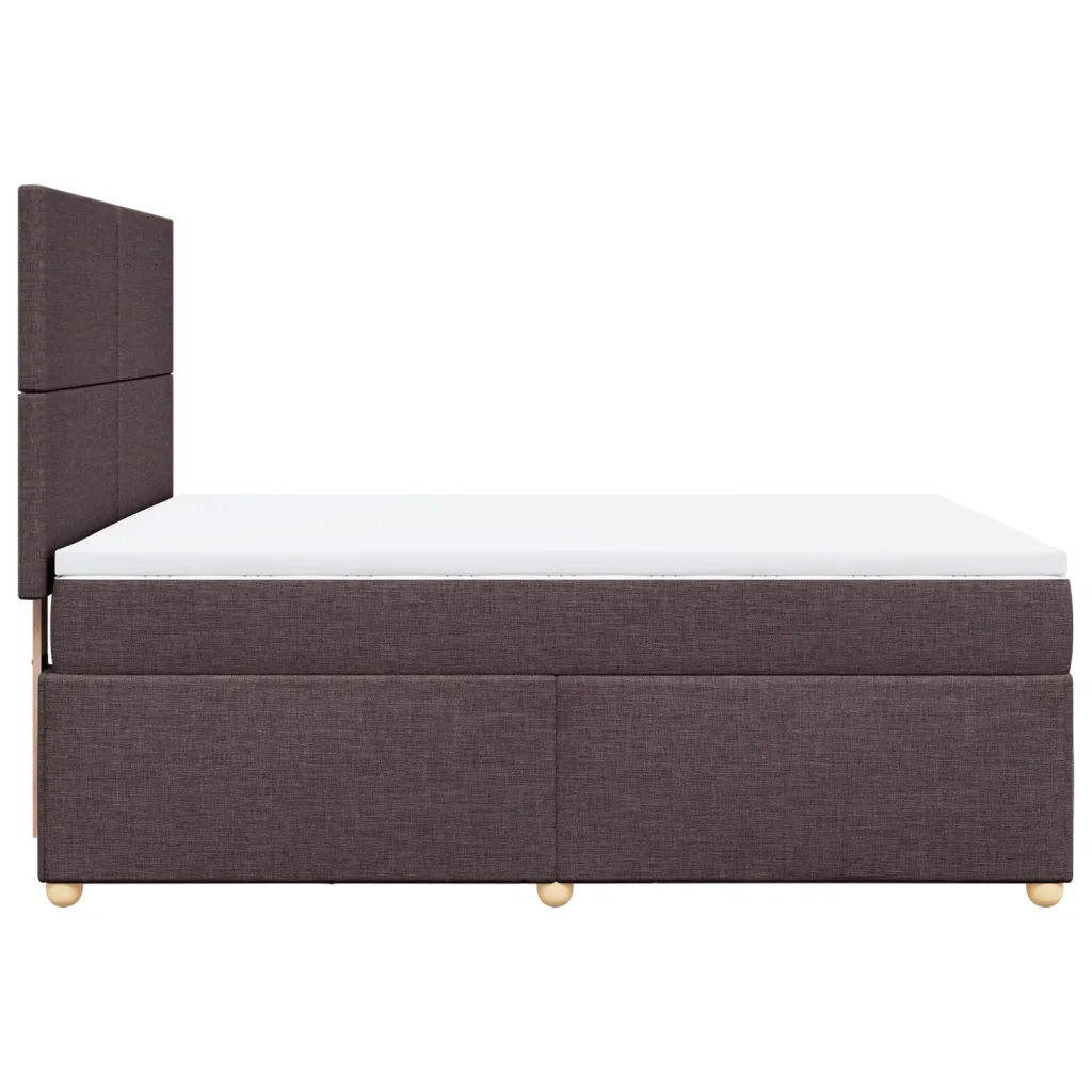 Giroletto a Molle con Materasso Marrone Scuro 160x200cm Tessuto
