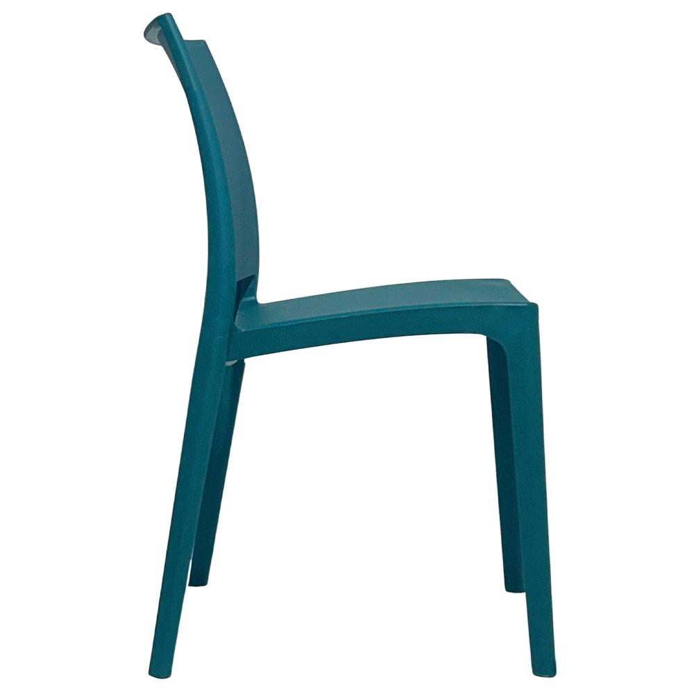 Sedia da sala da pranzo Altea in plastica colore Verde Petrolio modello comfort