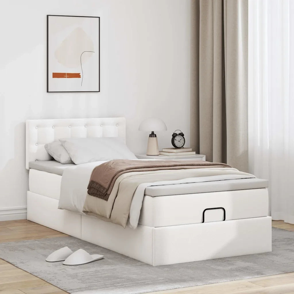 Struttura Letto Pouf con Materasso 90x190 cm Similpelle 3312128
