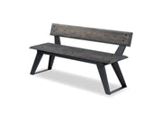 Panca Saké 233 legno metallo schienale 150x43x73h Giochipark zincata verniciata - Grigio Micaceo/Grigio