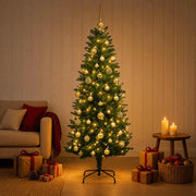 Albero di Natale Artificiale con Palline 150 cm 150 LED 3465732