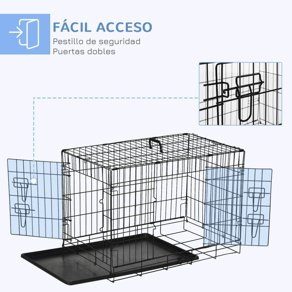 Trasportino per Cani Pieghevole ¨C zephmum ¨C Nero 75x48.5x53 cm