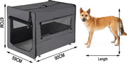 Banco per Cani - Banco con Cuscino - Adatto per Carrello - Grigio, 90 x 59 x 67 cm