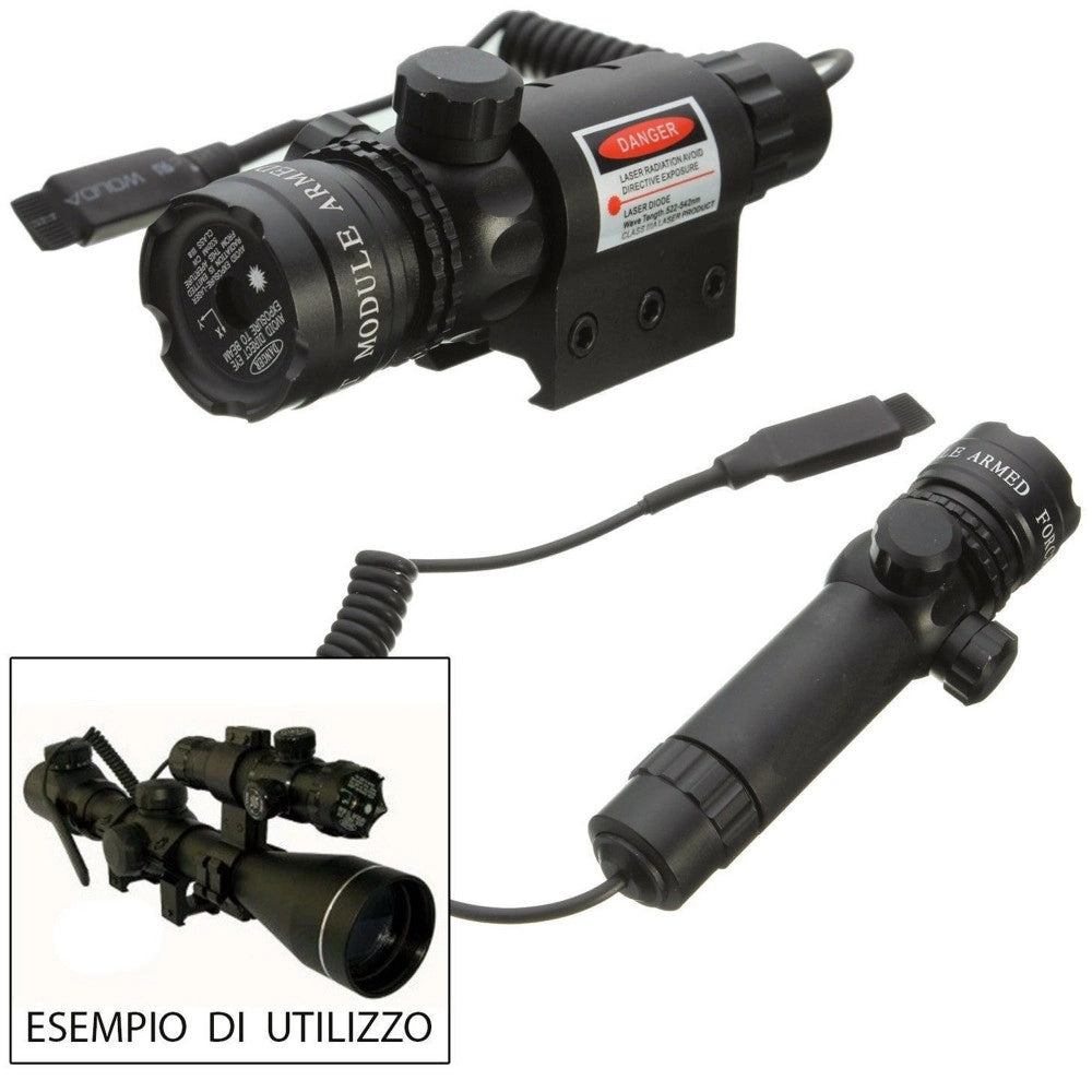 Trade Shop - Mirino Ottico Cannocchiale Puntatore Laser Di Precisione Per Fucile Softair -