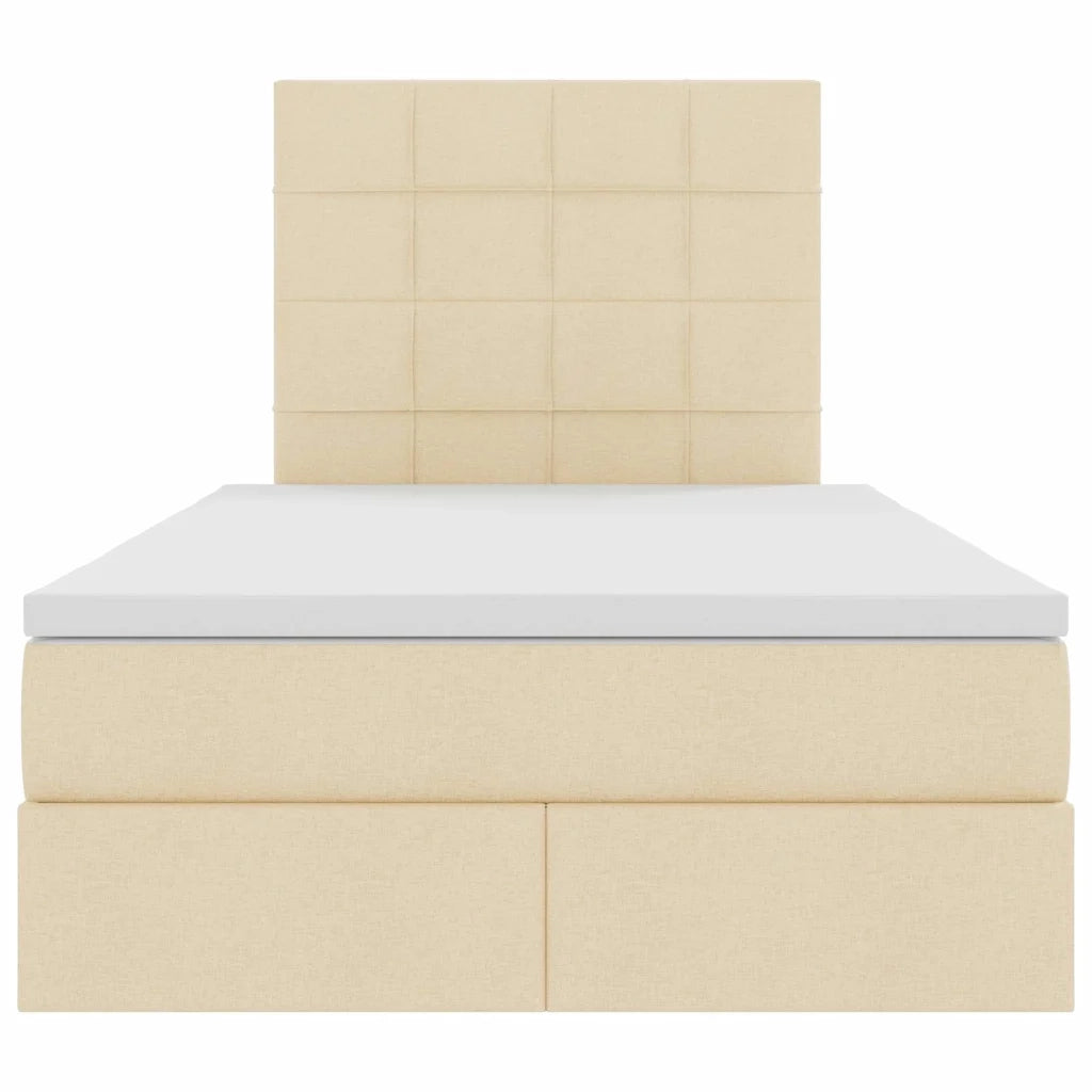 Letto con contenitore LED e materasso Crema 120 x 190 cm