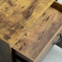 Carrello da Cucina con Cassetto, Armadietto e 4 Ruote in Legno, 60x40x77cm, Marrone Rustico