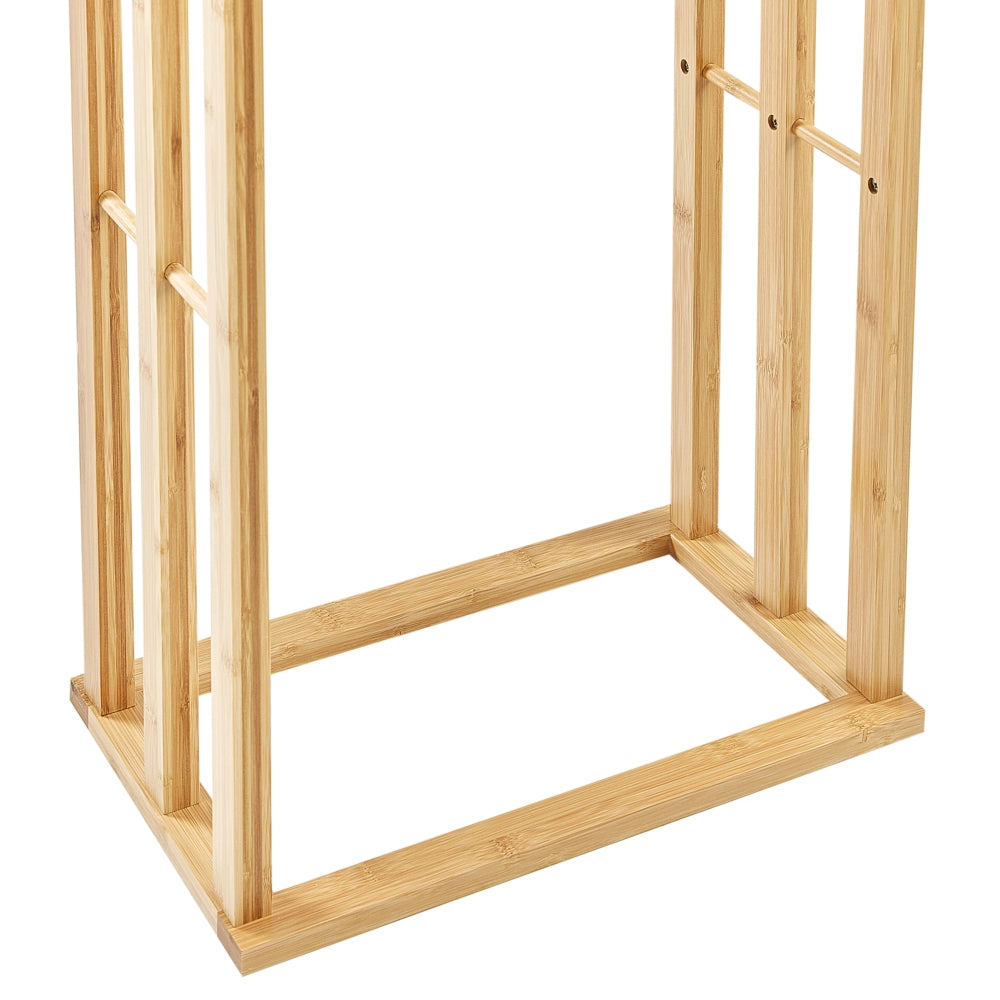 Portasciugamani in marrone chiaro di bambù 81x40 cm 3 binari Accessori per il bagno