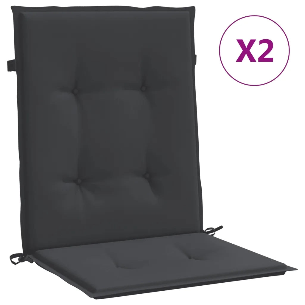 Cuscini per Sedia 2 pz Neri 100x50x3 cm in Tessuto Oxford 47560