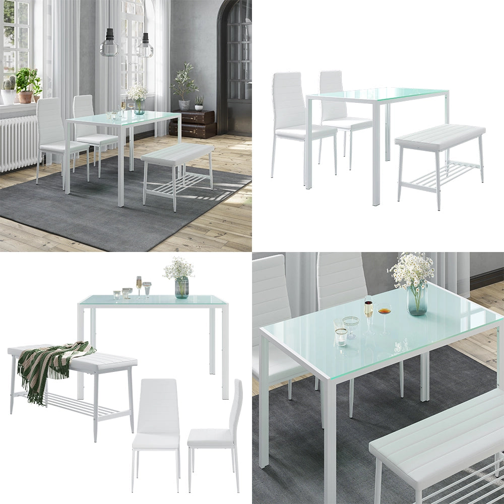 Vicco Set di tavoli da pranzo Bianco 120 x 70 cm 4 parti