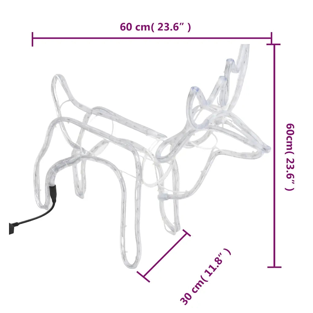 Figure Natalizie Renne Bianco Caldo 60x30x60 cm 343299