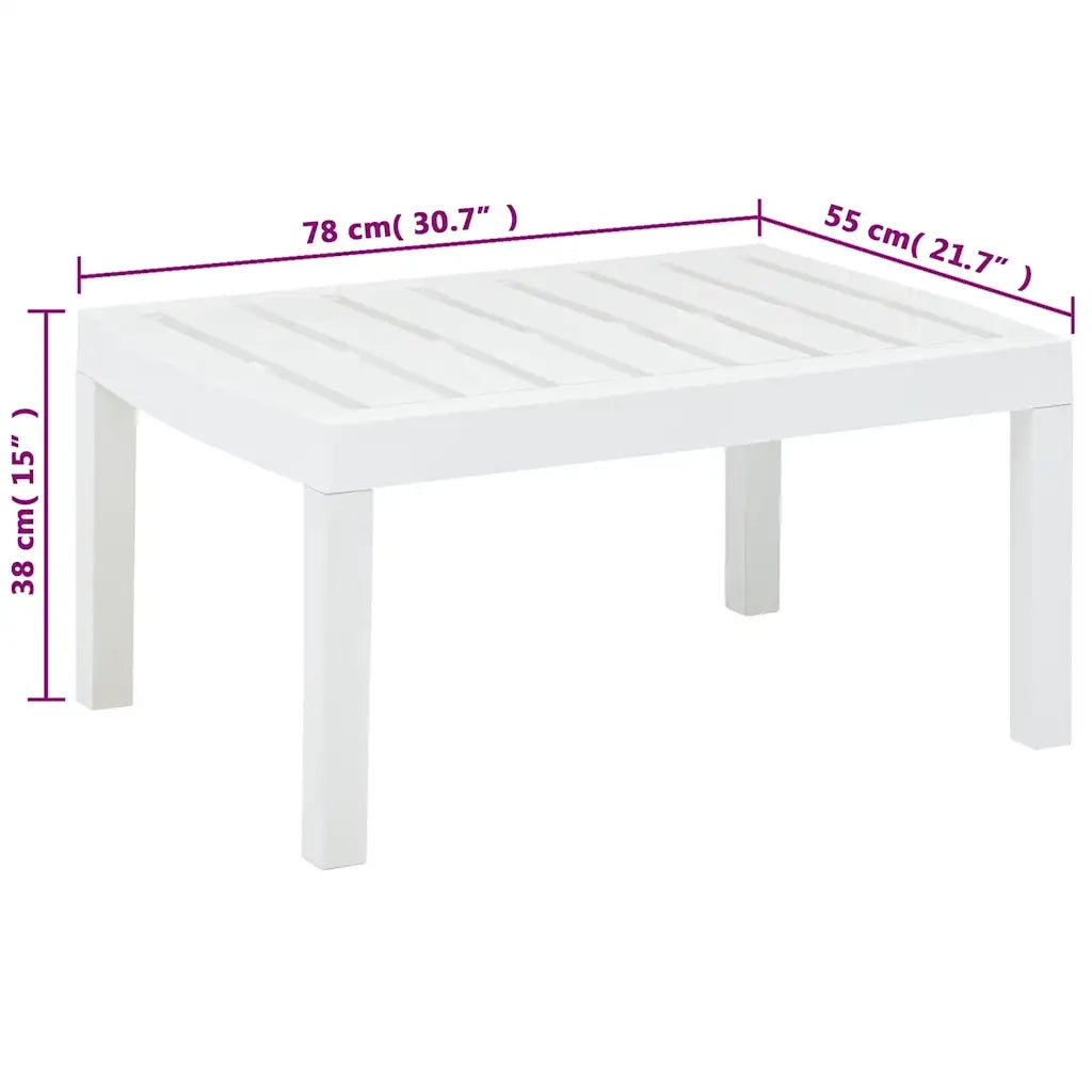 Tavolo da Giardino Bianco 78x55x38 cm in Plastica 48814