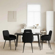Sedie da pranzo 4 pcs Velluto (V) Nero 56,5 x 50 x 86 cm 3428170