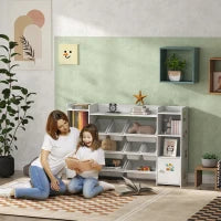 Mobile per bambini con 8 casse rimovibili, 140 x 30 x 90 cm, Bianco