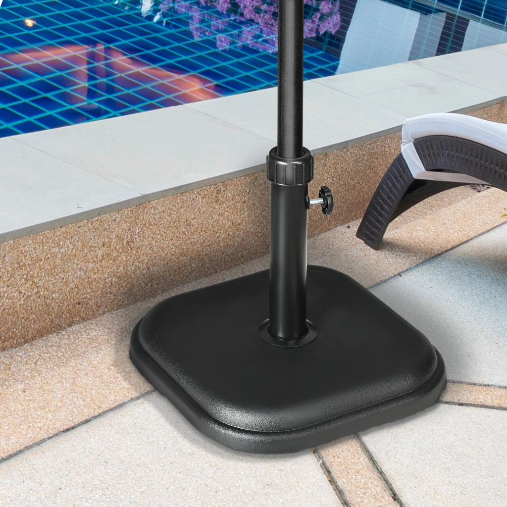 Base per Ombrellone da Giardino in Plastica e Cemento ¨C Zephmum ¨C 36x36x31 cm, Nero, 11 kg