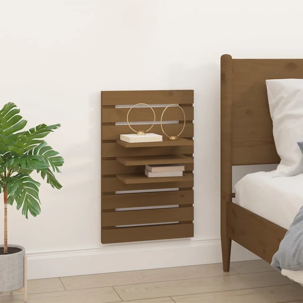 Mensole da Letto a Parete 2 pz Ambra Legno Massello di Pino 824766