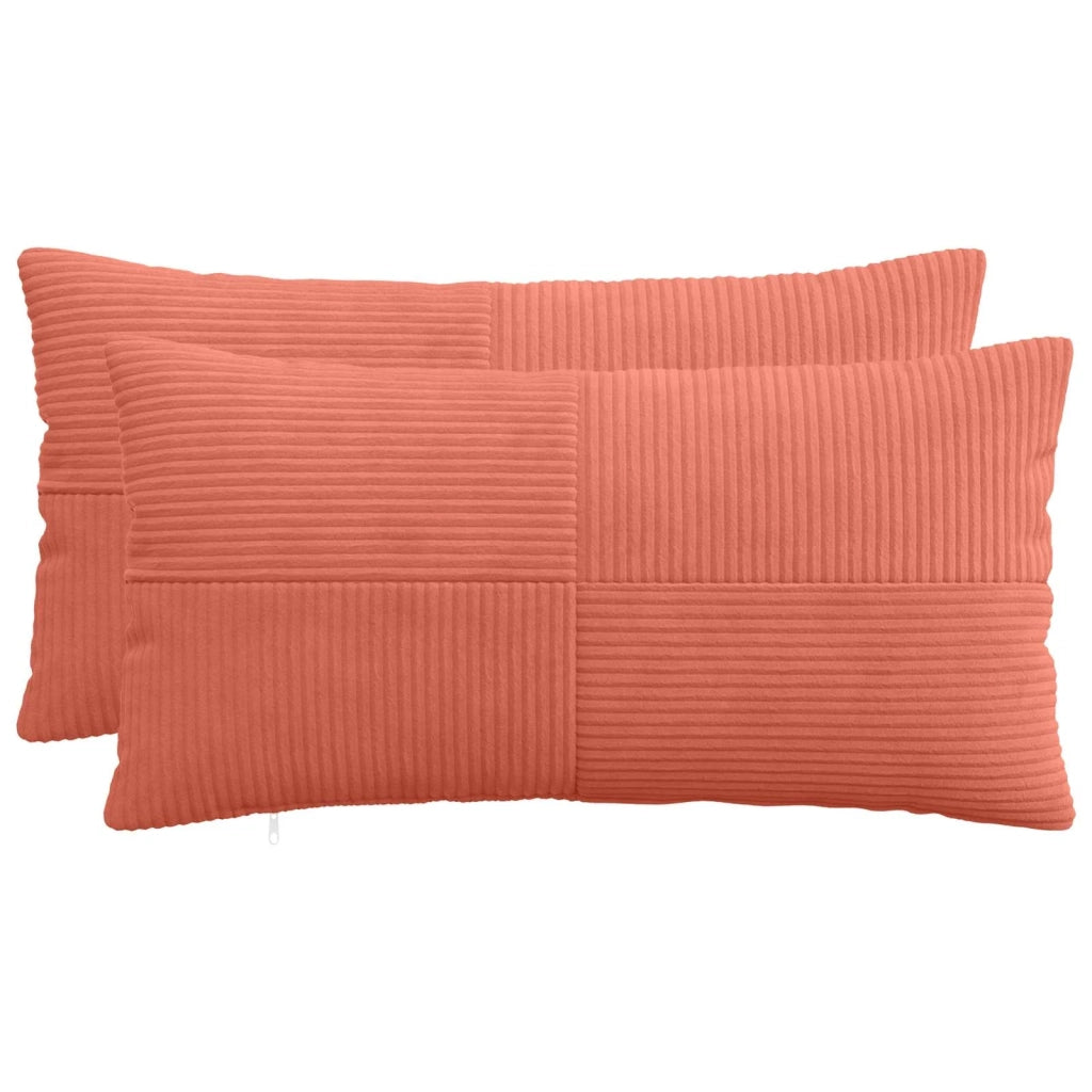 Federa 2 pcs ALMELO Rosso Arancio 40 x 80 cm corduroy 914617