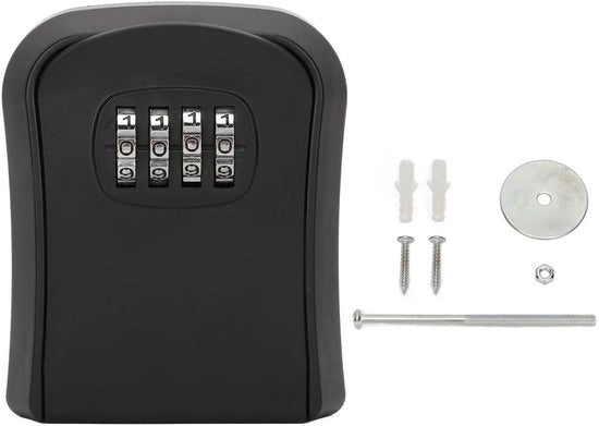 Cassa di sicurezza 4 cifre - Cassetta di sicurezza con codice - Cassetta di sicurezza per esterno - Montaggio a parete - Set completo - Adatto per ufficio e garage