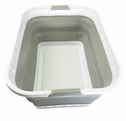 Mand 42L opvougbile - contenitore di stoccaggio pop-up/organizzatore - vasca da bagno portatile - contenitore di stoccaggio spazievenditore (bianco/grigio chiaro)