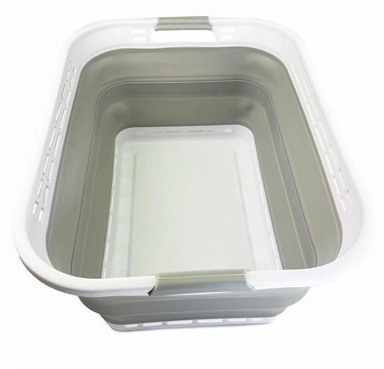 Mand 42L opvougbile - contenitore di stoccaggio pop-up/organizzatore - vasca da bagno portatile - contenitore di stoccaggio spazievenditore (bianco/grigio chiaro)