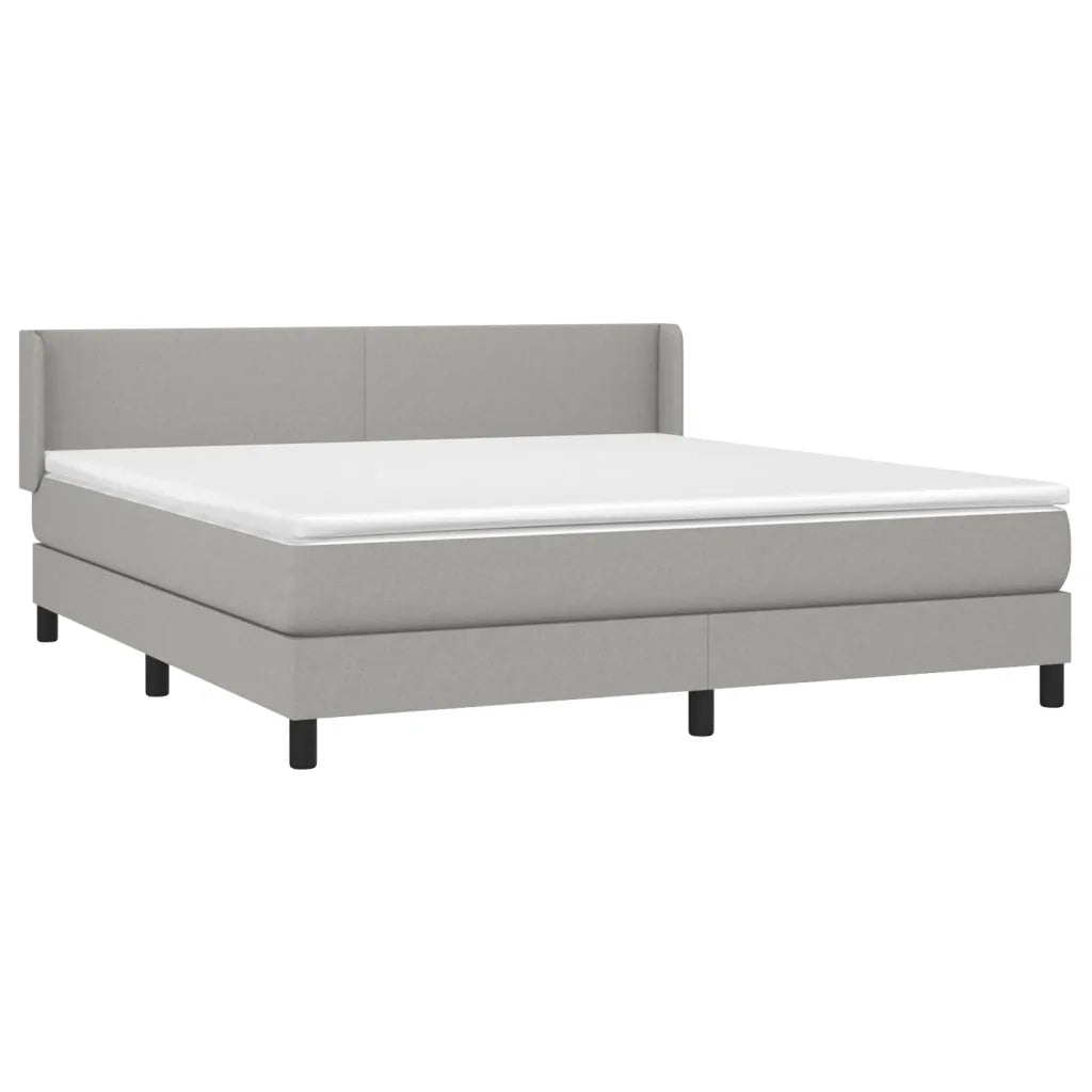 Giroletto a Molle con Materasso Grigio Chiaro160x200 cm Tessuto 3129561