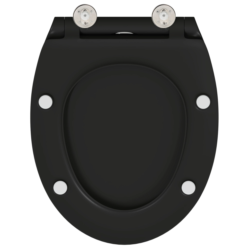 Sedile per WC con rilascio rapido e chiusura morbida in Duroplast Nero