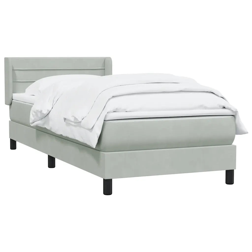 Giroletto a Molle con Materasso Grigio Chiaro 80x220 cm Velluto 3318219