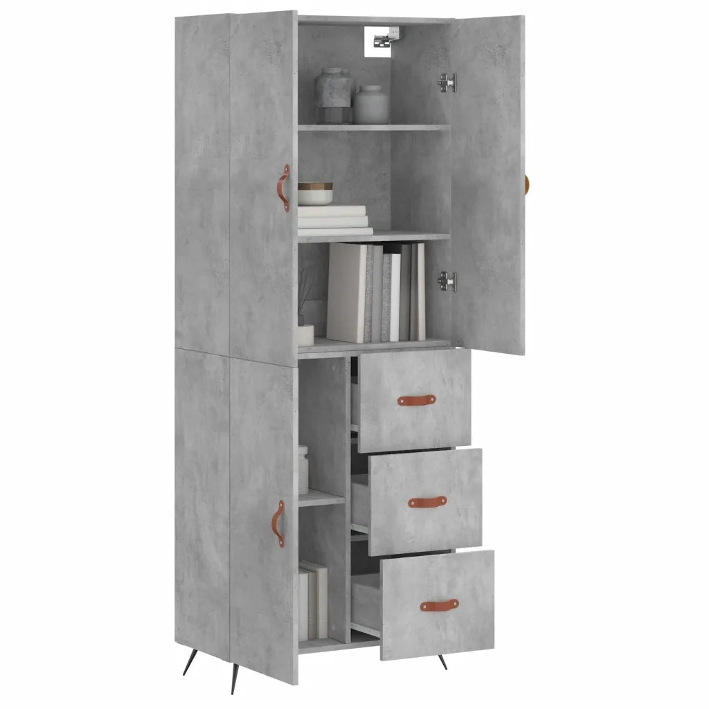 Credenza Grigio Cemento 69,5x34x180 cm in Legno Multistrato 3195879
