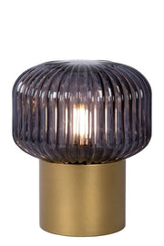 Lampada da tavolo Lucide JANY ottone vetro fumé E14 40W