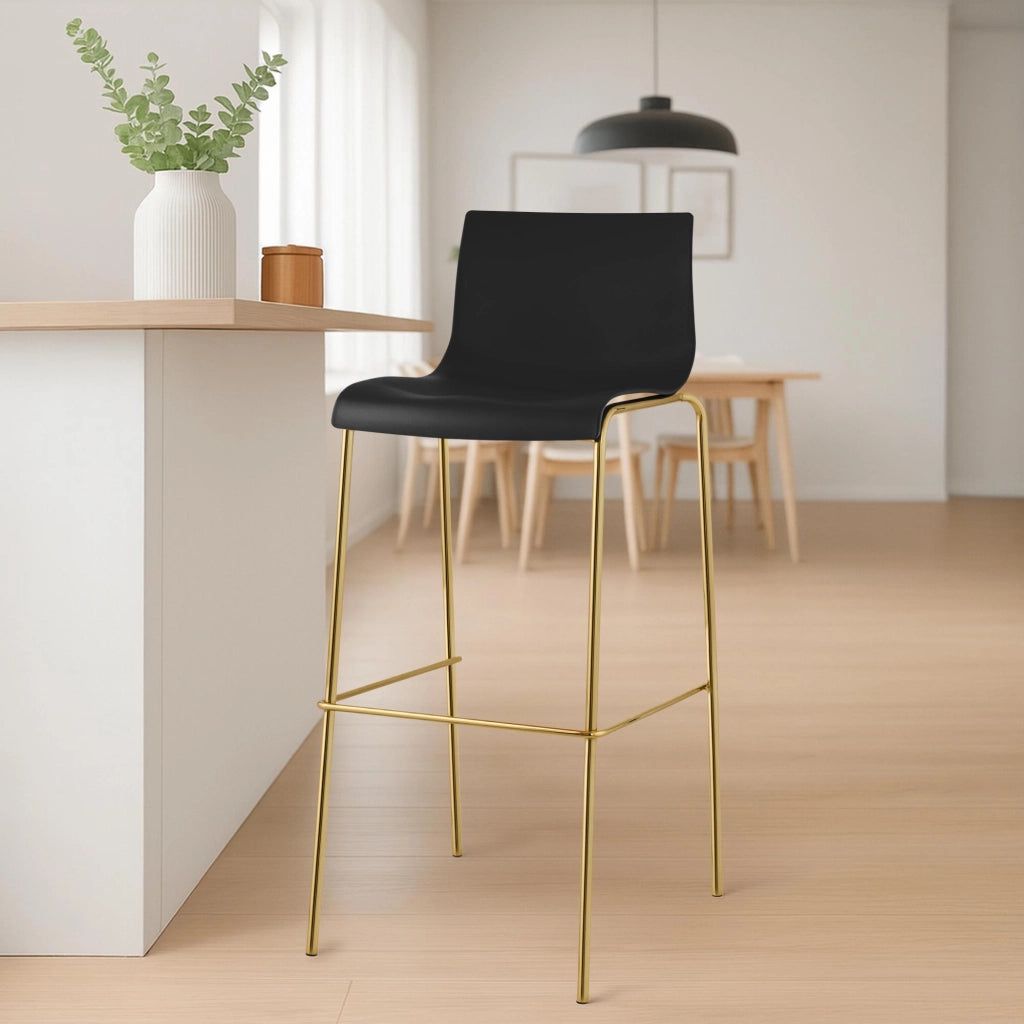Sgabello da bar Hoover in plastica 4 piedi oro 2