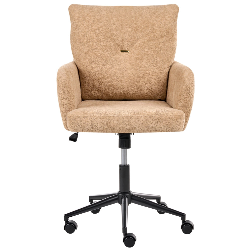 Sedia da ufficio in tessuto Boucle Struttura in metallo Funzione girevole Inclinazione Altezza regolabile Mobili da ufficio Beige