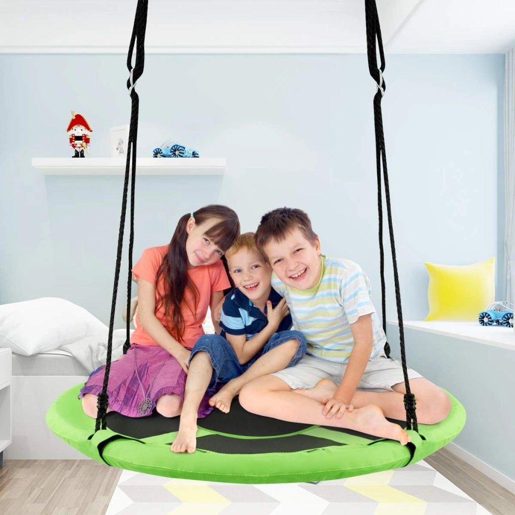 Tenda Altalena da Giardino, Altalena con Tenda da Gioco, 100 x 100 x 132 cm (Blu-Verde)