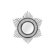 Specchio da parete Aina in rattan nero stile boho