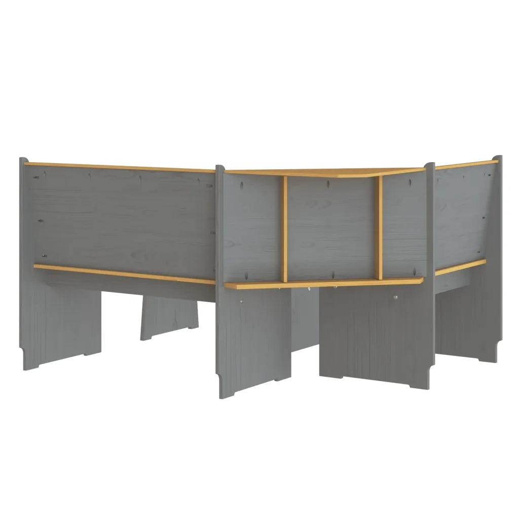 Set da Pranzo 3 pz Marrone Miele e Grigio in Legno di Pino cod mxl 12860