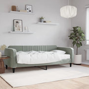 Divano Letto con Materasso Grigio Chiaro 90x200 cm in Vellutocod mxl 98455
