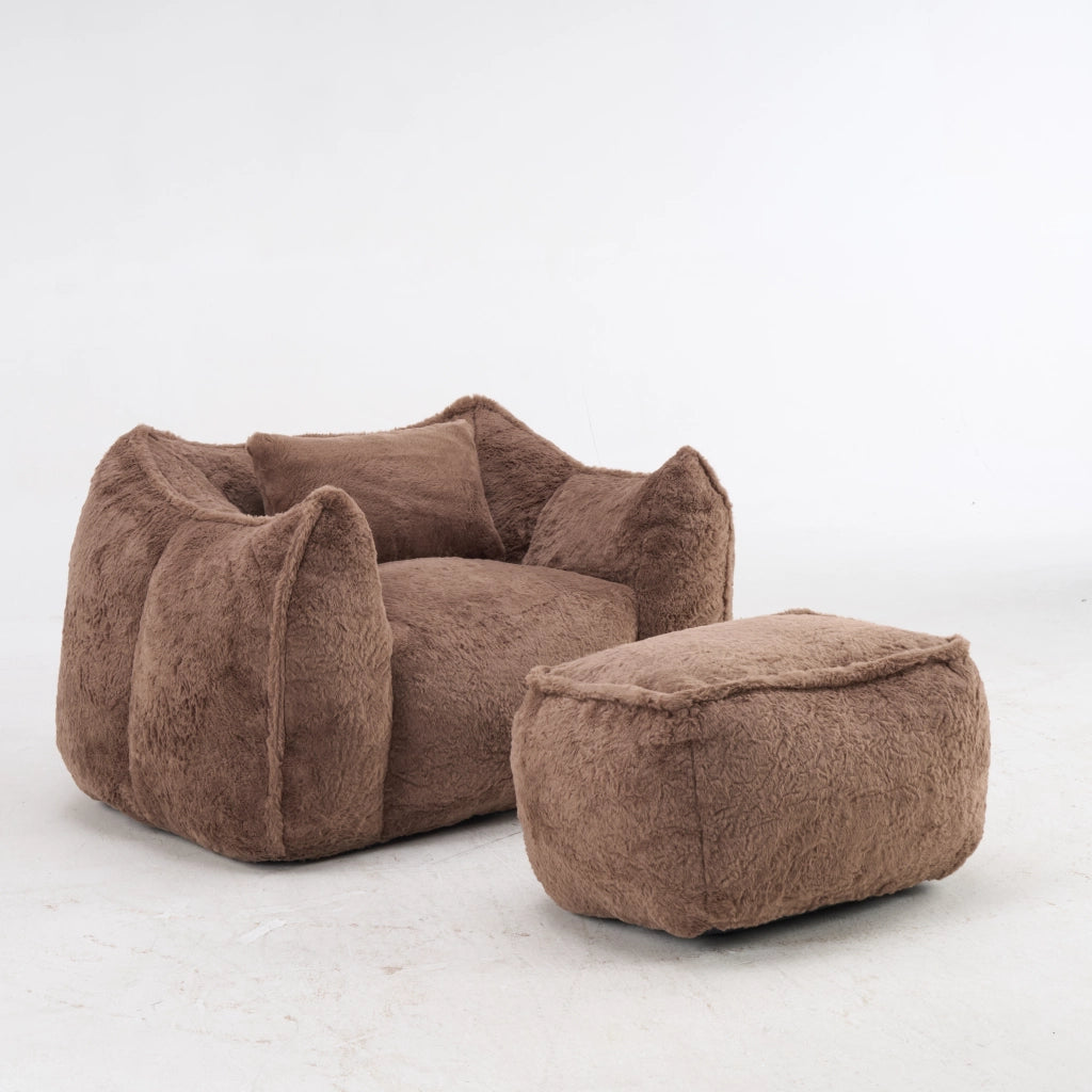 POLTRONA SACCO in pelliccia sintetica khaki