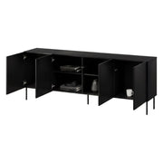 Madia Carema, Credenza 2 Ripiani, 200.5x42x75h cm Nero