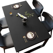 Tappeto antiscivolo in pelle - tavolo da pranzo, da lavoro e da caffè - facile da pulire - nero - 60 x 120 cm