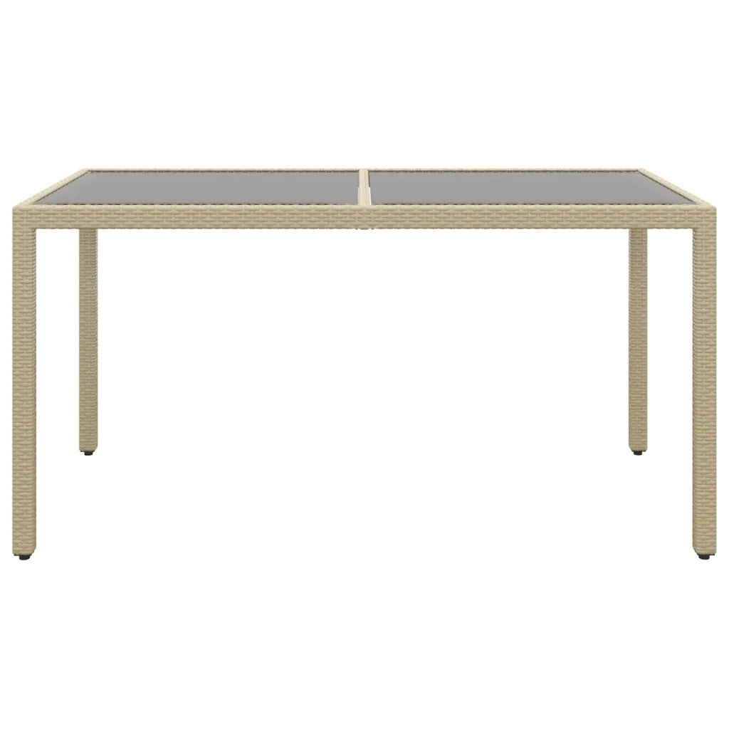 Set da Pranzo Giardino 7 pz Polyrattan e Vetro Temperato Beige 3058430