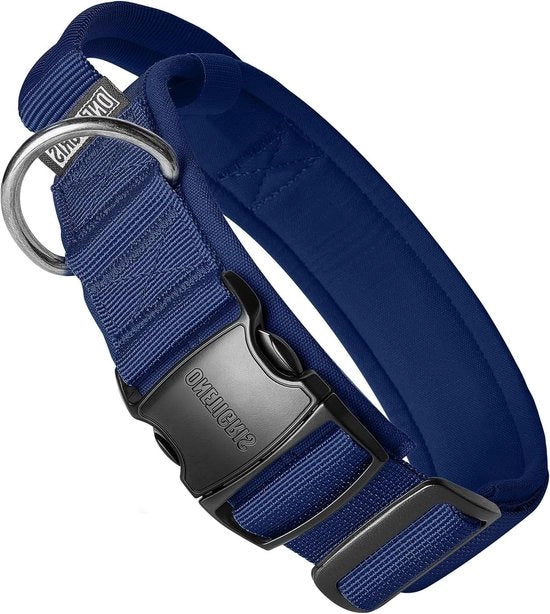 Collare per Cani in Metallo Blu - Taglia L - Adattabile e Duraturo