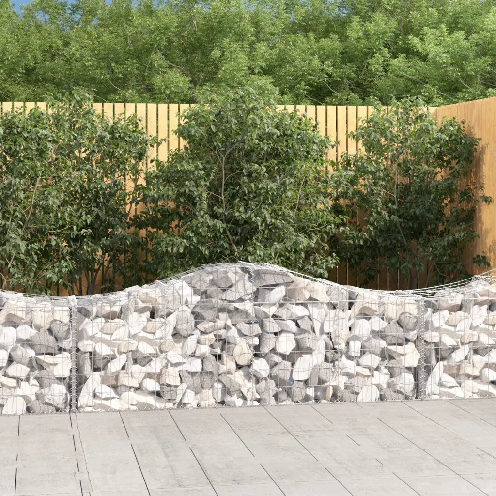 Cesti Gabbioni ad Arco 8 pz 200x50x60/80 cm Ferro Zincato 3145604