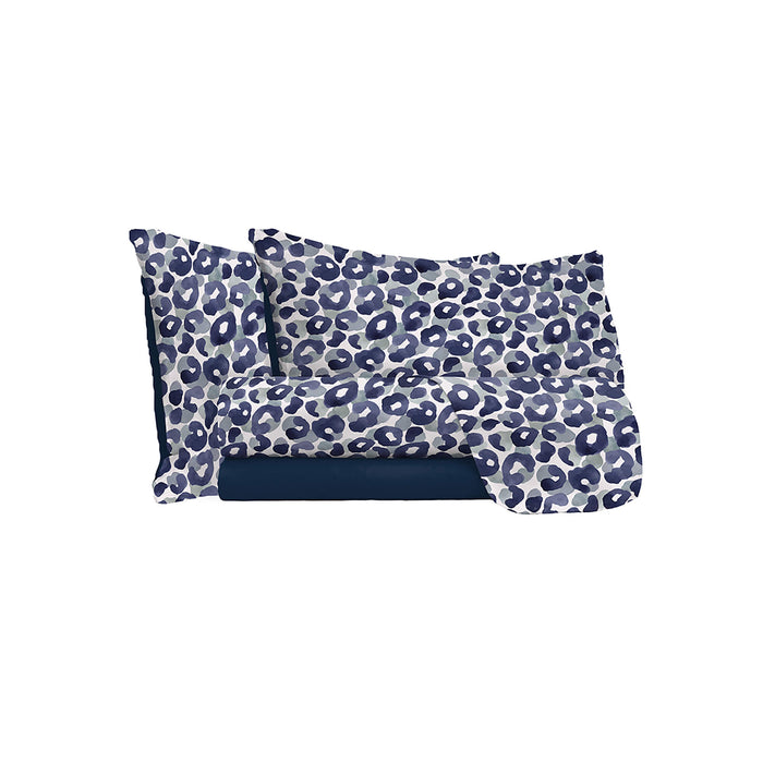 Set Lenzuola 1 Piazza e Mezzo Sopra Sotto e Federe in Microfibra Wild