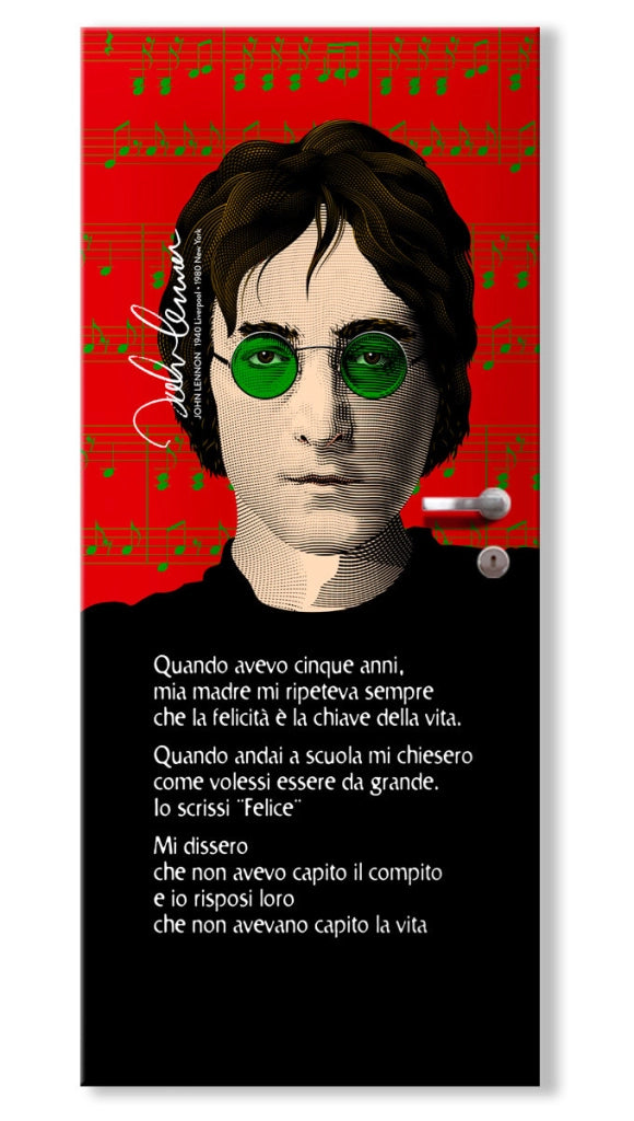 Rivestimento adesivo per porte interne - Lennon Felicità Misura: 75x215 cm