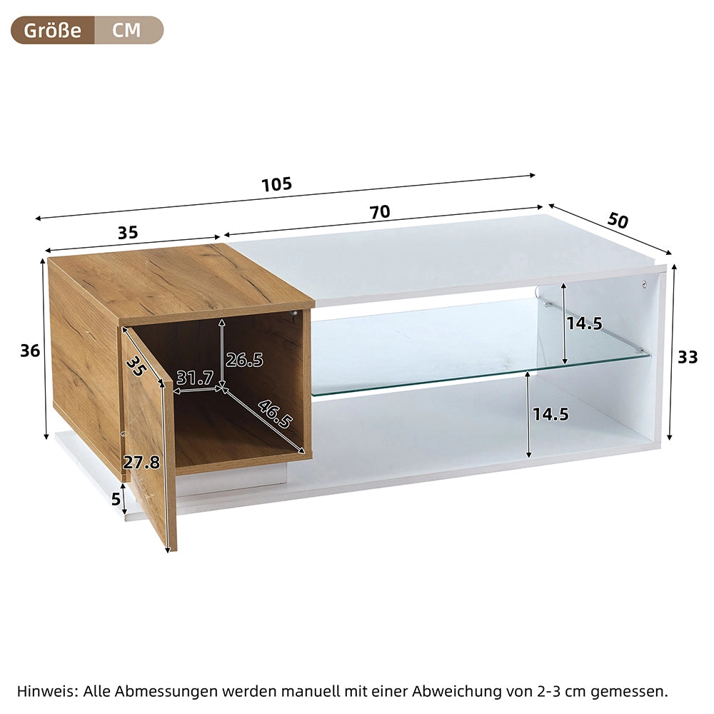 Tavolino-Xylo-105x50x36cm LED brillante con luce