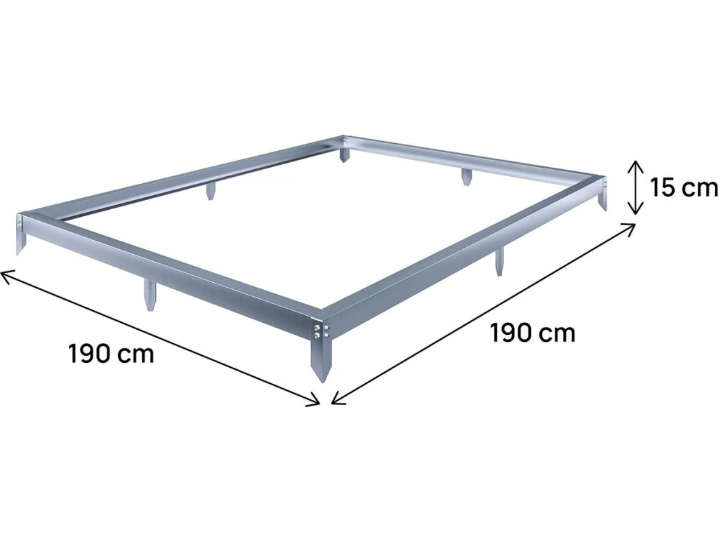 Base in acciaio zincato per serra "Basilic" - 3,61 m² - Grigio