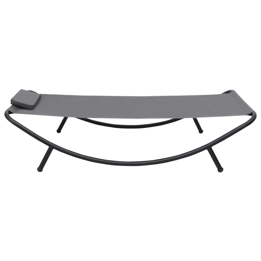 Lettino da Giardino Grigio 200x90 cm in Acciaio cod mxl 54946