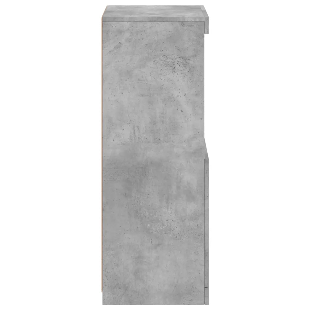 Credenza | Madia | Buffet da pranzo | Armadio da pranzo con Luci LED Grigio Cemento 41x37x100 cm