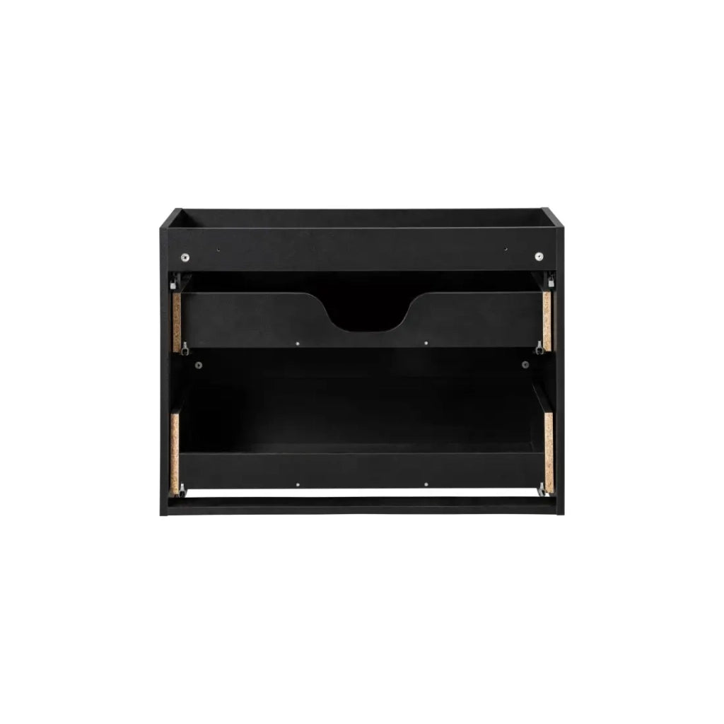 Mobile sotto lavabo da bagno VANO – 2 cassetti – Nero opaco – L80 × P39 × H57 cm – Da appendere